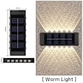 Miniatyrbilde 2 av 4: 12 LED Solcellelamper for utendørs bruk, opp- og ned-belysning, veggdekorasjon, hagebelysning, vanntette hagedekorasjonslamper for balkong