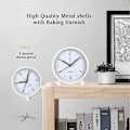 Miniatyrbillede 3 af 5: Analogt vækkeur, 4 tommer super lydløst ikke-tikkende lille ur med natlys, batteridrevet, enkelt design, til soveværelse, sengebord, skrivebord Gree Green 4.69 x 4.61 x 2.28 Inch