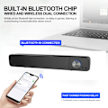 Miniatyrbillede 4 af 4: Sorte PC-højttalere, 12 Watt, PC Soundbar, USB-strøm, 3,5 mm