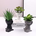 Miniatyrbillede 4 af 10: Sukkulente plantepotter Plantepotter SORT 3 3 sort black 3-3