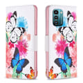 Pikkukuva 1 / 2: Wonderland Nokia G11 / Nokia G21 flip kuoret - Kaksi Perhosta Multicolor