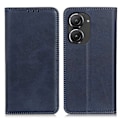 Miniatyrbillede 1 af 2: Flip Etui med Pung i Ægte Læder til ASUS Zenfone 9 - Blå Blue