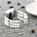 Pikkukuva 2 / 2: Fitbit Versa 2 / Versa Lite / Versa elegantti tekohelmi kellonhihna - Valkoinen White