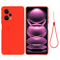 Pikkukuva 1 / 2: Matta nestesilikoninen kuori Xiaomi Redmi Note 12 Pro Plus - Punainen Red