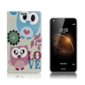 Pikkukuva 1 / 2: Huawei Y6II Compact Kuviollinen Nahkakotelo Läpällä - Söpö pöllö Ja Rakkaus Multicolor