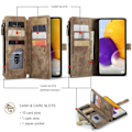 Pikkukuva 2 / 2: CaseMe vetoketjullinen lompakko-puhelinkotelo Samsung Galaxy A72 5G - Ruskea Brown