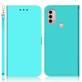 Miniatyrbillede 1 af 2: Mirror Motorola Moto E30 / E40 / E20 Flip Etui - Cyan Green