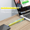 Miniatyrbillede 4 af 5: Universal 100W hurtigopladning 10Gbps type-C hun til han FPC-kabel Yellow