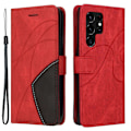 Pikkukuva 1 / 2: Teksturoitu nahkakotelo hihnalla Samsung Galaxy S23 Ultra - Punainen Red