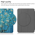 Miniatyrbillede 4 af 6: Tri-fold stander etui iPad 10.9 (2022) Pattern Printing Anti-fall Anti-wear Folio Flip Vegansk Læder Tablet Cover - Abrikosblomst Blue