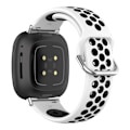 Miniatyrbild 1 av 2: Fitbit Sense 2 / Versa 4 dubbelfärgat klockarmband i silikon - Vit / Svart Vit