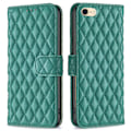 Miniatyrbillede 1 af 2: Rhombus mat iPhone SE (2022) / iPhone SE 2020 / iPhone 7 Plus flip etui - Grøn Green