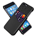 Miniatyrbillede 1 af 2: KSQ-telefonetui i stof og vegansk læder med kortplads iPhone 8/7 Plus 5,5 tommer - Sort Black