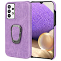 Miniatyrbild 1 av 2: Stötsäkert läderfodral med oval kickstand för Samsung Galaxy M32 5G / A32 5G - Lila Lila