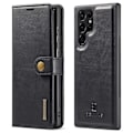 Miniatyrbillede 1 af 2: DG.MING Samsung Galaxy S22 Ultra 2-i-1 etui med pung - Sort Black