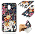 Pikkukuva 1 / 2: Samsung Galaxy J4 (2018) kuvioinen printti suojakotelo - Kukka ja Norsu Multicolor
