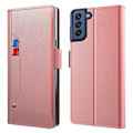 Miniatyrbillede 1 af 2: Phone Etui med Make-up Mirror og Slick Design til Samsung Galaxy S21 FE - Rødguld Pink