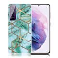 Pikkukuva 1 / 2: Marmori Samsung Galaxy S21 FE Suojakotelo - Teal marmori laatta Green