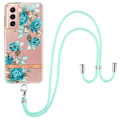 Miniatyrbillede 1 af 2: Slankt og slidstærkt softcover med nøglesnor til Samsung Galaxy S21 - Blå Rose Blue