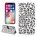 Pikkukuva 1 / 2: iPhone 9 Leopardi Kankaalla Pinnoitettu Synteetti Nahkainen Lompakko Suojakotelo - Valkoinen White