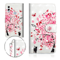 Pikkukuva 1 / 2: Huawei P Smart 2019 vaalea piste koriste nahkainen flip Suojakotelo - Kukkainen Puu Multicolor
