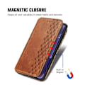 Pikkukuva 5 / 6: Nahkakotelo With A Stylish Rhombus Imprint For Motorola Edge 30 Neo - Ruskea Brown