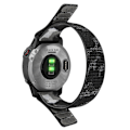 Miniatyrbillede 1 af 6: 26 mm nylon-urrem til Garmin-ur - Camouflage Grå Silver grey