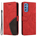 Miniatyrbillede 1 af 2: Tekstureret Samsung Galaxy M52 5G læderetui med rem - Rød Red
