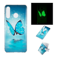 Miniatyrbillede 1 af 2: Huawei P30 Lite lysende nat etui - Blå Sommerfugl Blue