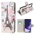 Miniatyrbillede 1 af 2: Wonderland Samsung Galaxy Note 20 Ultra Flip Etui - Eiffel Tårn Silver grey