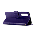 Miniatyrbillede 2 af 2: Huawei P30 sommerfugle- og blomstertryk læder flip etui - Lilla Purple