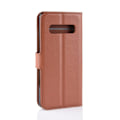 Miniatyrbillede 2 af 2: Samsung Galaxy S10 Plus litchi skin læder flip etui - Brun Brown