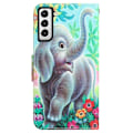 Miniatyrbillede 2 af 2: Wonderland Samsung Galaxy S22 Plus flip etui - Elefant Multicolor