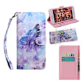 Miniatyrbillede 1 af 2: Samsung Galaxy A40 lædercover med dekorationsmønster - hylende ulv Multicolor