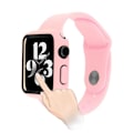 Pikkukuva 4 / 6: Apple Watch SE 2022 (44mm) silikoninen ranneke ja suojus karkaistulla lasilla - Syvä Vaaleanpunainen Pink