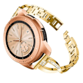 Miniatyrbild 1 av 2: 20 mm Universal X-formad strass klockarmband i legering - Guld Guld