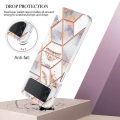 Miniatyrbillede 3 af 6: Marble Samsung Galaxy Z Flip4 Etui - Krone Silver grey