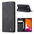 Miniatyrbillede 1 af 2: CASEME 013 Series Auto-absorberet læderstativ Flip Shell med tegnebog iPhone 12 Pro/12 - Sort Black