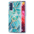 Pikkukuva 1 / 2: Marble Patterned Suojakuori With Ring Holder For Samsung Galaxy S20 Fe 2022 / S20 Fe 5g - Sininen Blue