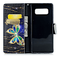 Miniatyrbillede 2 af 2: Samsung Galaxy Note 8 Etui med nydelig tryk - Diamant sommerfugl Multicolor