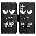 Miniatyrbillede 1 af 2: Wonderland Samsung Galaxy A54 Flip Etui - Don't Touch My Phone Black