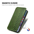 Miniatyrbillede 4 af 6: Læder Etui med A Stilfuldt Rhombus Tryk til Motorola Moto G53 - Grøn Green