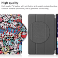 Miniatyrbillede 2 af 2: Lenovo Tab P11 Pro (2. generation) læderetui med trefoldigt mønster - Graffiti Multicolor