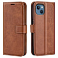 Miniatyrbillede 1 af 2: iPhone 14 læderetui med pung - Brun Brown