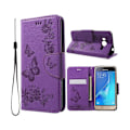 Miniatyrbillede 1 af 2: Moberg Samsung Galaxy J3 (2016) læder-etui med kortholder og stander - Lilla Purple