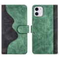 Miniatyrbillede 1 af 2: To-farvet iPhone 11 læderetui - Grøn Green