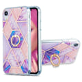 Pikkukuva 1 / 2: Marble Patterned Suojakuori With Ring Holder For iPhone Xr - Vaaleanvioletti Purple