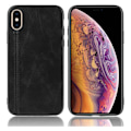 Miniatyrbillede 1 af 2: Læderbelagt stødsikkert og fleksibelt cover til hybridtelefon iPhone XS Max - Sort Black