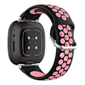 Miniatyrbild 1 av 2: Fitbit Sense 2 / Versa 4 dubbelfärgat klockarmband i silikon - Svart / Rosa Rosa