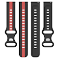 Pikkukuva 2 / 2: 22mm Universal kaksivärinen silikoni ranneke - Musta / Punainen Red